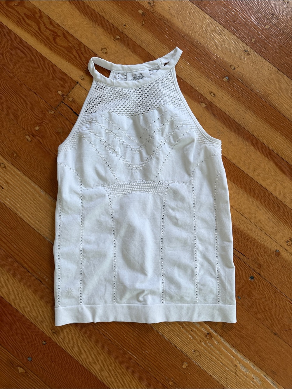Athleta White Diamond Mesh Trophy Tank Top Medium